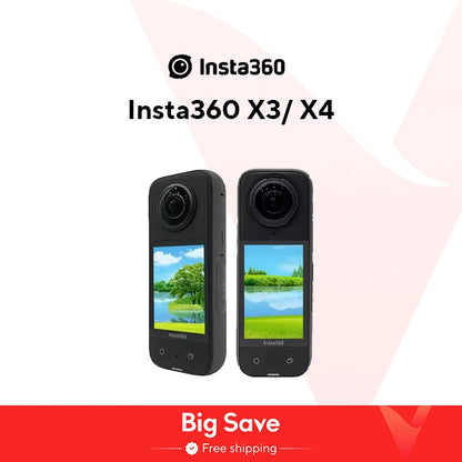 Insta360 X3 - Waterproof 360 Action Camera with 1/2" 48MP Sensors, 5.7K 360 Active HDR Video, 72MP 360 Photo, 4K Single-Lens