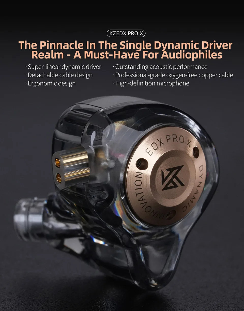 KZ EDX PRO X In Ear Dynamic Drive Earphone HIFI Bass Music Earbud Sport Noise Cancelling Headset ZSN ZST  ZS10 pro x  C12 CRA - Universal Market