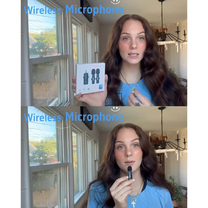 Wireless Microphone for iPhone Android Microphone Live Streaming Interviews mini Mic with Noise Reduction Audio Video Recording