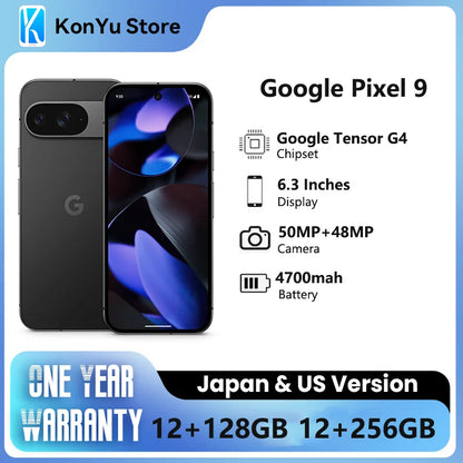 Brand New Google Pixel 9 6.3 inches Google Tensor G4 OLED 120Hz 12GB RAM 128GB&256GB 27W wired 4700 mAh NFC SmartPhone