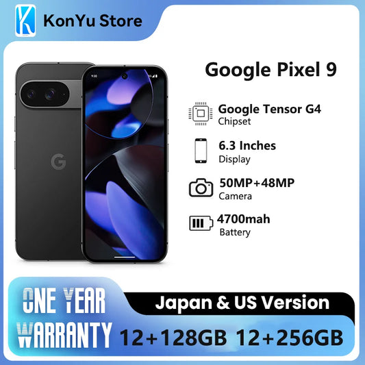 Brand New Google Pixel 9 6.3 inches Google Tensor G4 OLED 120Hz 12GB RAM 128GB&256GB 27W wired 4700 mAh NFC SmartPhone