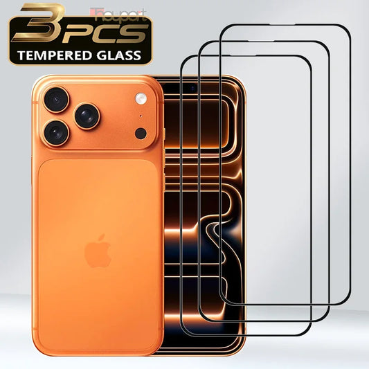 3PCS /For Apple 17Pro Screen Protector For iphone 17 Tempered Glass 9h Anti-Scratch Full Glue Front Glass