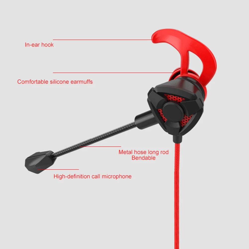 OLAF 3.5mm Wired Headphones Gaming Headset Bass Stereo Gamer Earphones Noise Cancelling Earbuds With Dual Mic In-ear Handfree - Universal Market