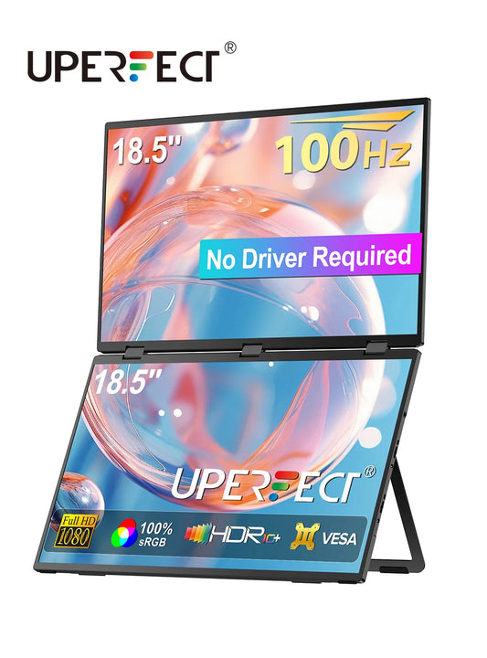 UStation Δ / Delta Plus Stacked Monitor No Drive Required Laptop Dual Screen Folding 18.5" With USB C Mini HDMI For PC Mac Phone