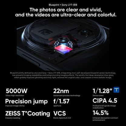 VIVO X200 PRO 5G Dimensity 9400 CPU 6.78 inch AMOLED 120HZ Screen 6000mAh 90W Flash Charger OTA NFC 50MP camera 16GB 512GB/1TB