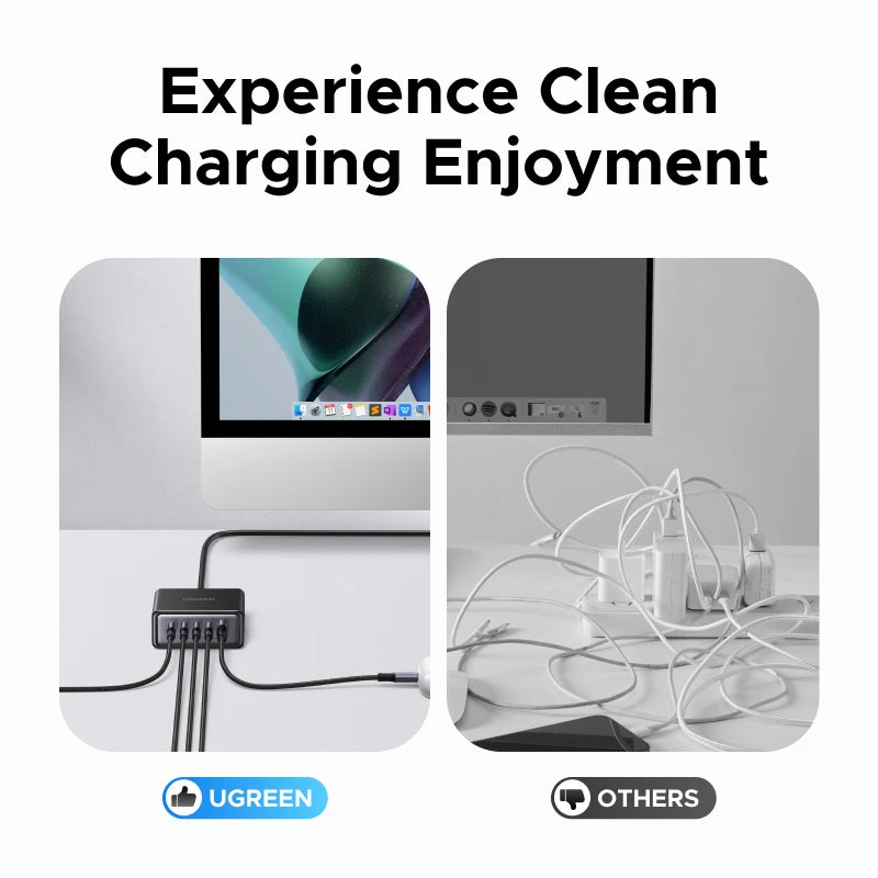 UGREEN 65W GaN Charger PPS QC4.0 PD3.0 5 IN 1 Desktop Charging Station For Phone 16 15 14 Pro Xiaomi Samsung Tablet Macbook Air