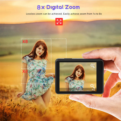 Action Camera F6W Wireless Mic 5K 4K60FPS 48MP 2.2" Touch LCD EIS Dual Screen Wi-Fi 170D Waterproof 30M 8X Zoom Sports Camera