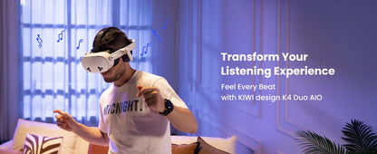 KIWI design Audio Head Strap with Battery for Meta/Oculus Quest 3/3S, K4 Duo DualFast Charging Headset, VR Accessories with Bala
