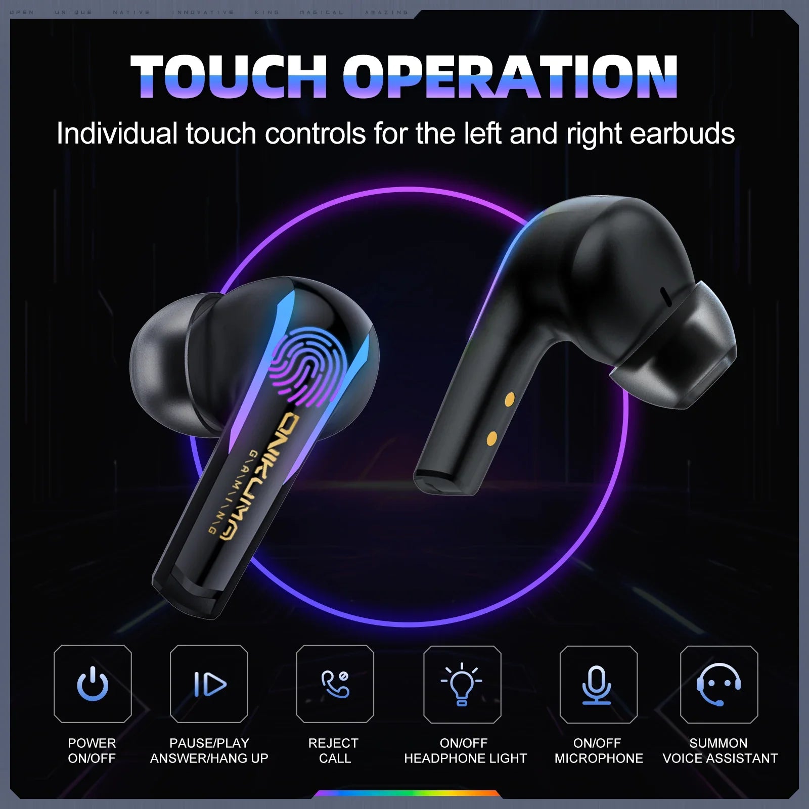 ONIKUMA T27 Earbuds Wireless Gaming with ENC Mic for PS5/4,Bluetooth Headphones for Phone, Pad, Laptop, Steam Deck, Switch - Universal Market
