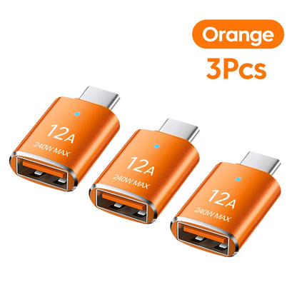 12A OTG USB 3.0 To Type C Adapter USB Female To Type c Male Fast Charging adadpter OTG USB C For Xiaomi Samsung Laptop PC