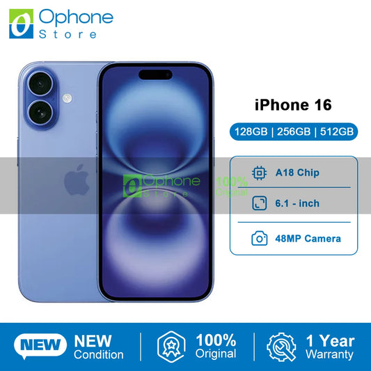 New iPhone 16 Cell Phone A18 Camera Control 48MP Camera 6.1″ XDR OLED Display Bluetooth 5.3 Dual SIM Dual Standby