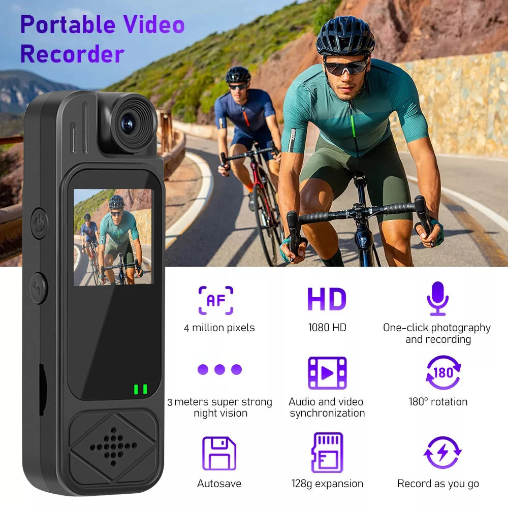 1080P Sports Camera HD Mini Portable Video Recorder Body Camera IR Night Vision Camera For Outdoor Riding Hiking Shooting Record - Universal Market