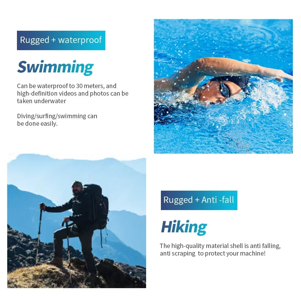 Real-5K 4K UHD WiFi 1080P Camera 270 Rotatable Mini Camcorders Outdoor Sports With Waterproof Case Video Recorder Camcorder Cam - Universal Market