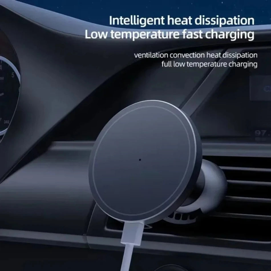 30W Fast Car Magnetic Wireless Charger Dock Macsafe For iPhone 12-16 Pro Max Mini Air Vent Mount Clip Car Phone Holder Stand