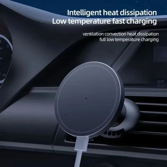30W Fast Car Magnetic Wireless Charger Dock Macsafe For iPhone 12-16 Pro Max Mini Air Vent Mount Clip Car Phone Holder Stand