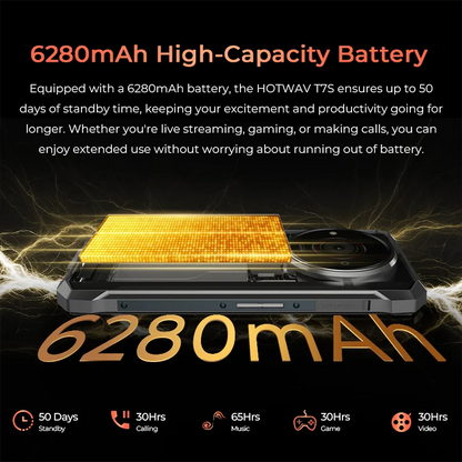 [World Premiere] HOTWAV T7S Ultra Thin Rugged Smartphone 6.52'' HD+ 4GB RAM 128GB ROM MobilePhone 6280mAh Battery 21MP Cellphone