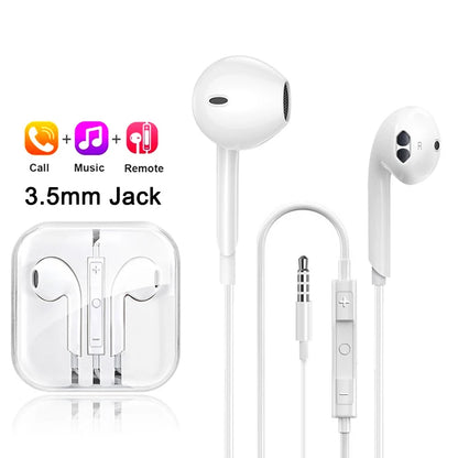 Original Headphones For Apple iPhone 16 15 14 13 11 12 Pro Max Plus In-ear Lightning 3.5MM Wired Bluetooth Earphones Accessories - Universal Market