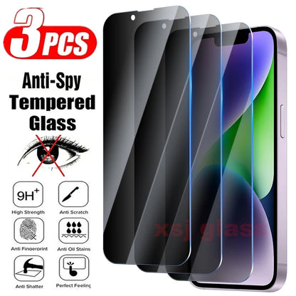 3Pcs 9H Anti Spy Tempered Glass For iPhone 17 Pro Max 17 Air Privacy Screen Protector Film