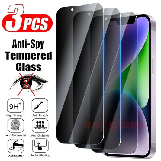 3Pcs 9H Anti Spy Tempered Glass For iPhone 17 Pro Max 17 Air Privacy Screen Protector Film