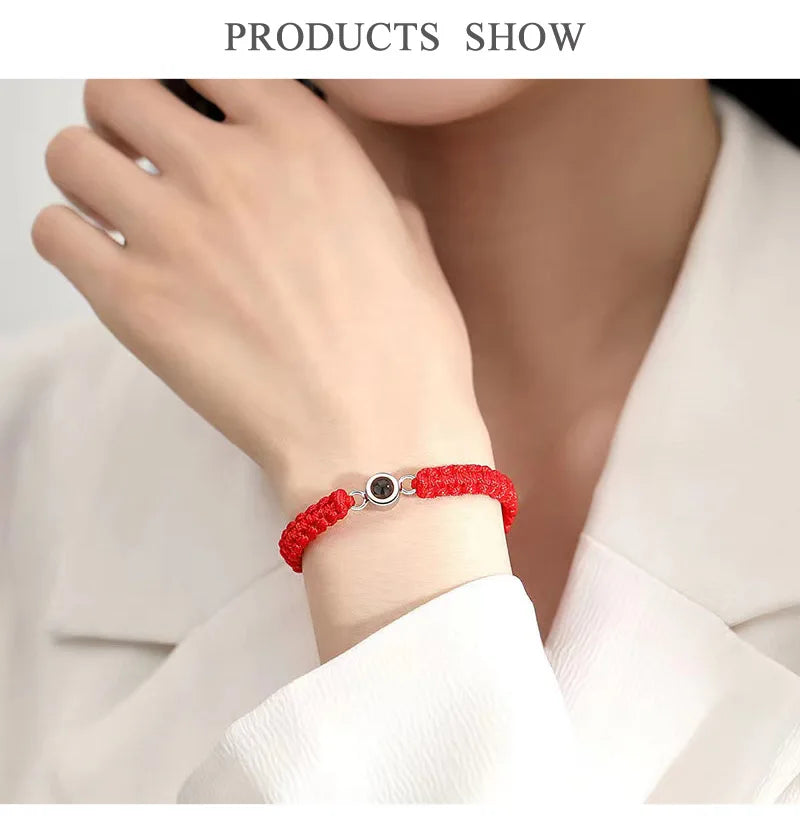 NEW Custom Photo Bracelet with Photo Projection Hand Woven Personalized Photo Projection Bracelet Memory Bracelet Photo - Universal Market