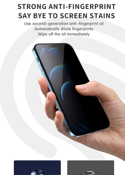 WiWU 9H iPrivacy Tempered Glass for iPhone 15 15Pro 15 16 Pro Max Anti-fingerprint Full Cover Screen Protectors for iPhone 16