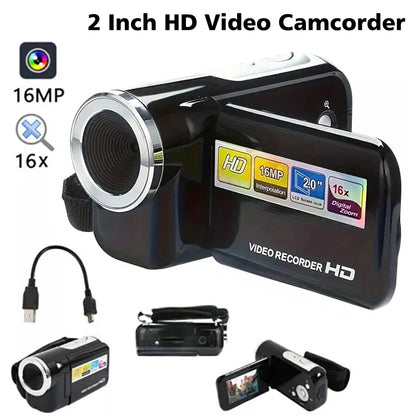 32GB 1080P 16MP 16X Zoom Digital Camera With Fill Light 2.0'' Rotatable Screen Camcorder HD Video Recorder Camera Birthday Gift