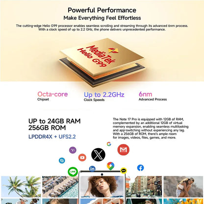 【World Premiere】Ulefone Note 17 Pro Smartphone 6.78" 120HZ AMOLED Curved Display 24GB+256GB  108MP Camera 5050mAh Global Version