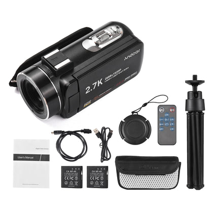 Andoer 2.7K Digital Video Camera Camcorder DV Recorder 48MP 16X Digital Zoom 3.0 Inch  Touch Panel Supports Face Detection Be - Universal Market