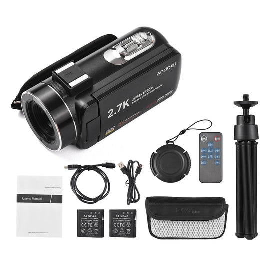Andoer 2.7K Digital Video Camera Camcorder DV Recorder 48MP 16X Digital Zoom 3.0 Inch  Touch Panel Supports Face Detection Be - Universal Market