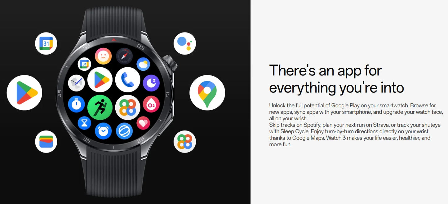 Original OnePlus Watch 3 Global Version Smart Watch 1.5 inches AMOLED 32GB Memory Snapdragon W5 Wear OS by Google NFC IP68 5ATM