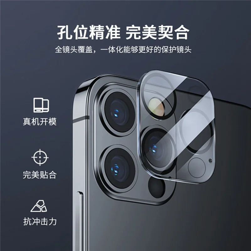 2PCS iPhone 13 12 11 Mini 14 15 Pro Max Camera Lens Silk Tempered Glass Full Coverage Protective For iPhone 15 14/13/12/11 Serie
