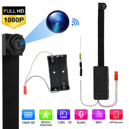 HD 1080P DIY Portable WiFi IP Mini Camera P2P Infrared Night Vision Remote View Micro Webcam Camcorder Wearable Video Recorder - Universal Market