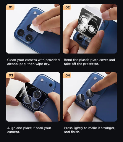 UGREEN Screen Protector For iPhone 17 Pro Full Cover Tempered Glass For iPhone 17Pro Max Air 16 Pro Camera Lens Protectors