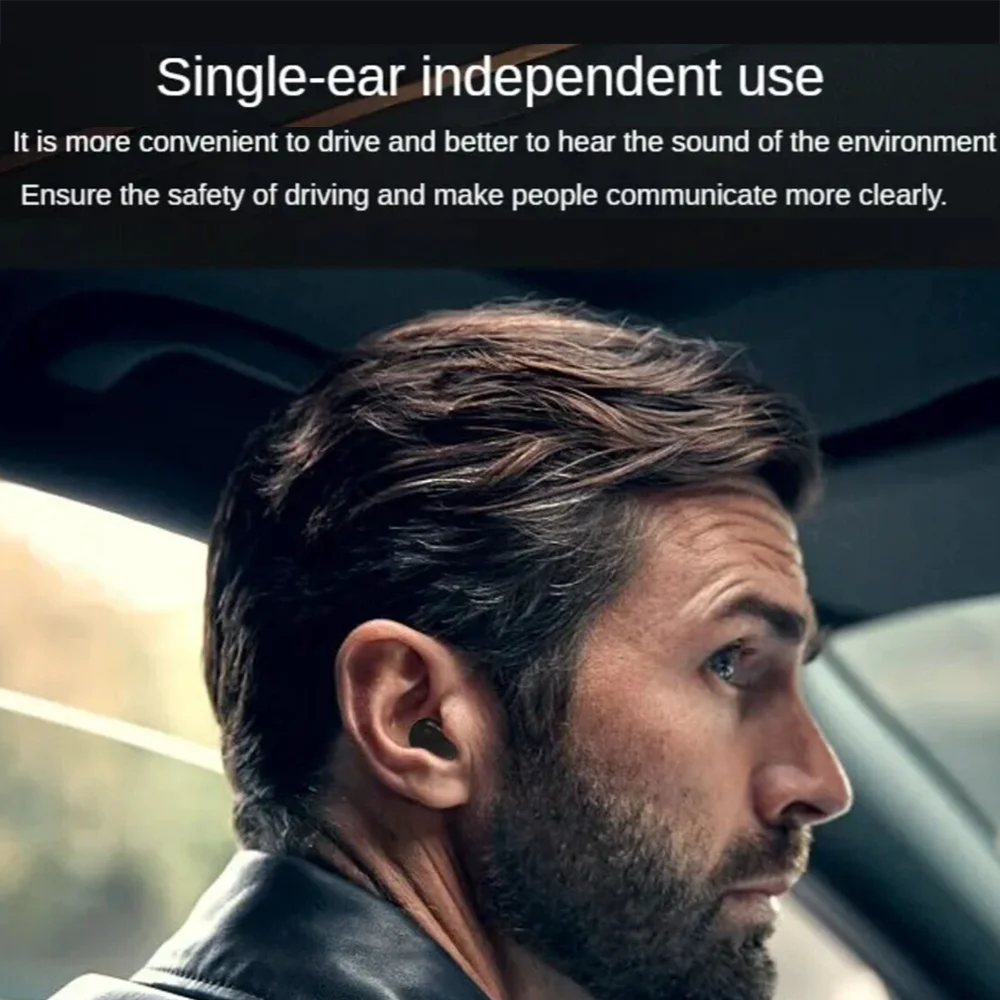 Mini SK18 Invisible Headphones Wireless Bluetooth 5.3 Headphones Bass Sleeping Headphones with Microphone Noise Cancellation HD - Universal Market