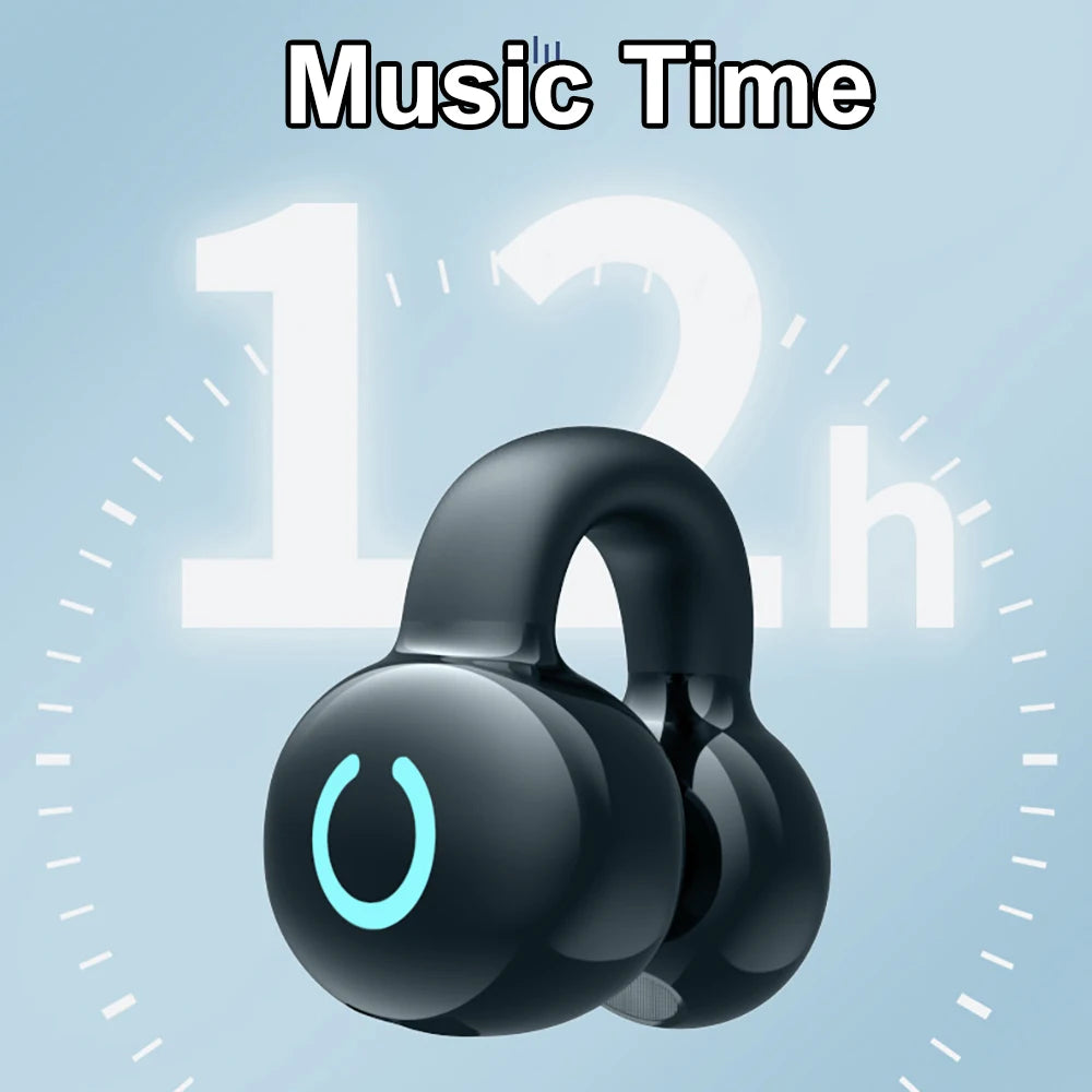 Bluetooth 5.3 Earphone Ear Clip Headphones TWS Wireless Headset HiFi Stereo Noise Reduction Earbud for Xiaomi iPhone Samsung - Universal Market