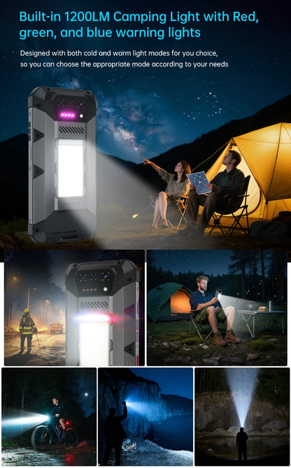 Unihertz 8849 Hike Smartphone Android 14 With 200 Meter Flashlight LED 23800mAh 24GB 512GB Dual Speaker Helio G200 IP68/IP69K 4G