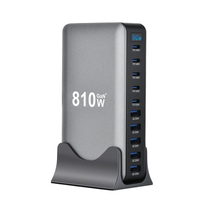 2025 New 810W GaN PD3.1 Fast Charging Station Adapters USB Type C 10-Port Desktop Fast Charger for Mobile & Tablets Dropshipping