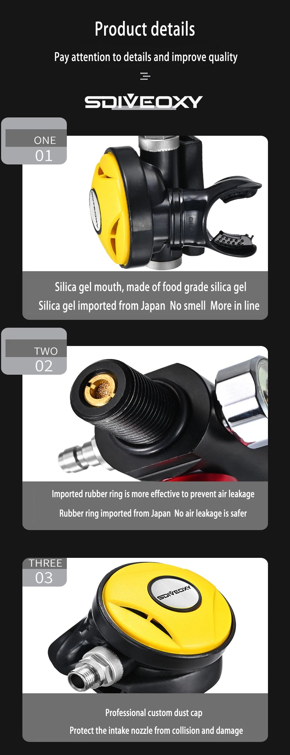 Scuba Diving Oxygen Tank  1L Cylinder Underwater Breather for  with Breathing Valve A Set - Universal Market
