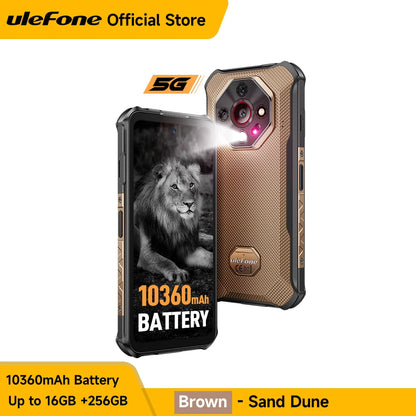 【World Premiere】Ulefone Armor X16 Pro 5G Rugged Phone 10360mAh Battery 256GB ROM NFC Android Smartphone with Google Gemini
