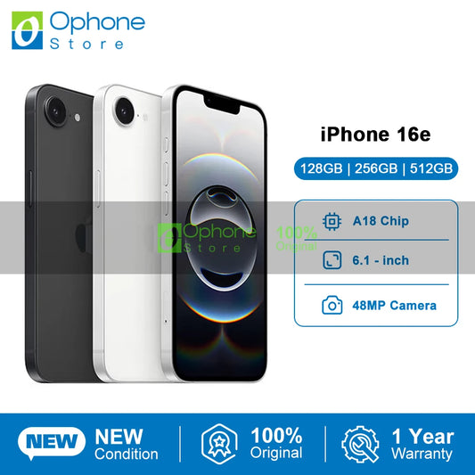 Original iPhone 16e Smartphone 128GB ROM 6.1” OLED FHD+ Screen A18 Stereo Speakers 48MP Rear Camera Bluetooth 5.3 - Universal Market