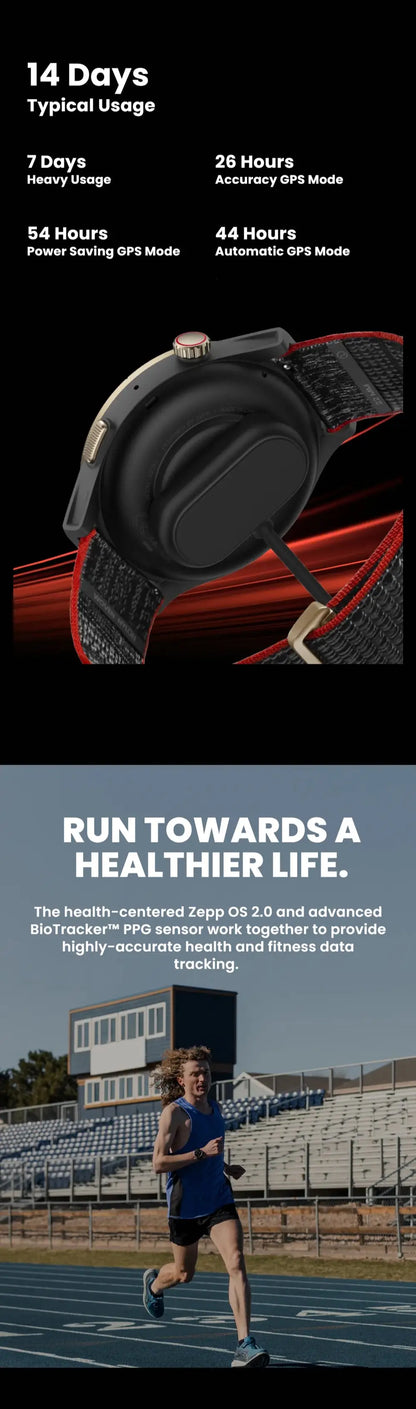 Original Amazfit Cheetah Pro Unrivaled GPS Accuracy 47mm Smartwatch 14Days Battery Life Dual-band GPS Smart Watch Open Box 99New