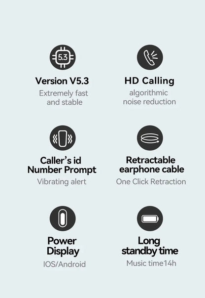 Fineblue F520 Mini Wireless Earphone Bluetooth 5.3 Retractable Headset in Lotus One Ear Calls Remind Vibration Sport Headphone - Universal Market