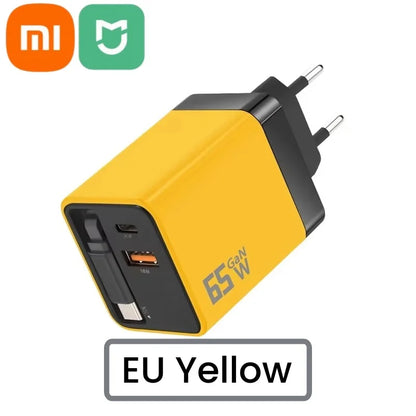 Xiaomi Mijia 65W GaN PD USB-C Charging Head Fast Charger With Built-in 80cm TypeC Cable Suitable for iPhone16 15 Promax NEW 2025