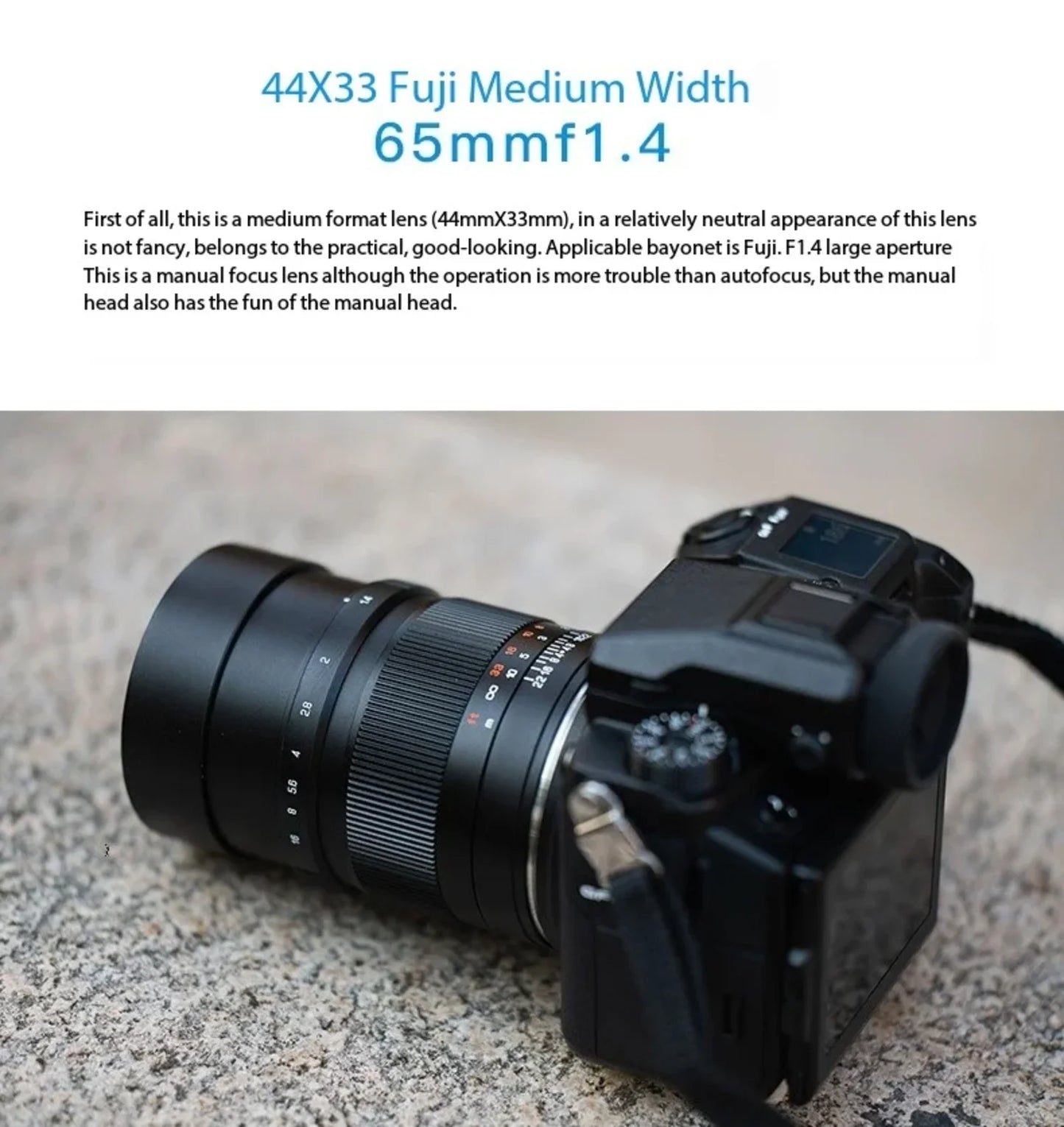 Zhongyi Optics 65mm F1.4 Camera Lens Medium Format Large Aperture Manual Focus Lens For Fuji GFX Hasselbl XCD Mount Cameras