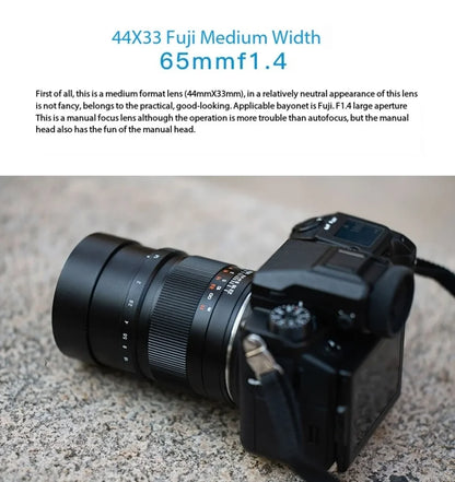 Zhongyi Optics 65mm F1.4 Camera Lens Medium Format Large Aperture Manual Focus Lens For Fuji GFX Hasselbl XCD Mount Cameras
