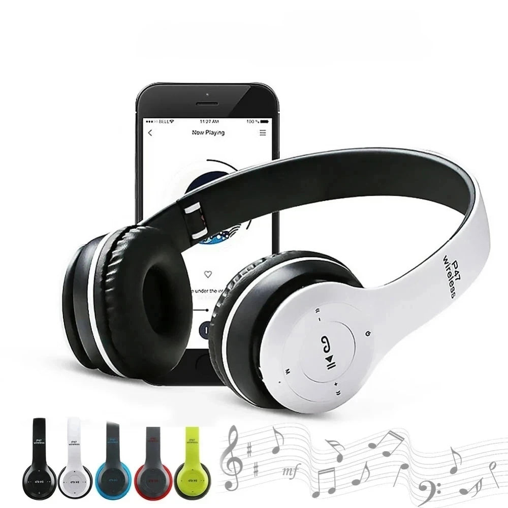 P47 Wireless Headphones Bluetooth 5.0 Earphones Foldable HIFI Stereo Bass for Music Gaming Kid Girl Earphone for Smartphone - Universal Market