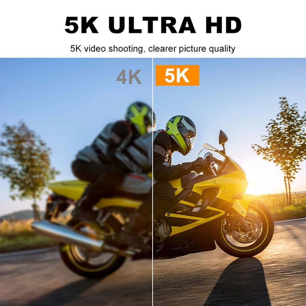 G9SE Action Camera 5K30fps 4K60fps 50MP 2.0 Touch LCD EIS DVR Webcam Dual Screen Wi-Fi 170D Waterproof 30M 5X Zoom Sports Camera