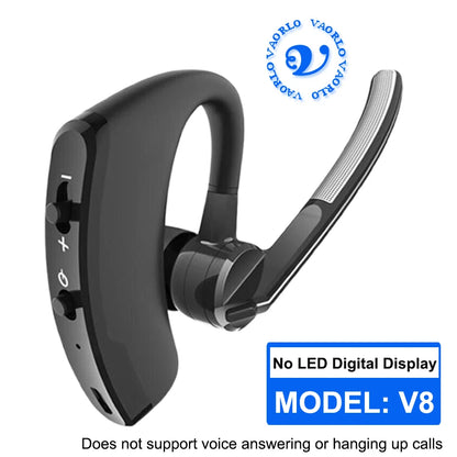 New V8S Business Bluetooth Headset with LED Digital Display HD Mic Car Driving hands-free Call Sports Music Long Standby Earphon - Universal Market