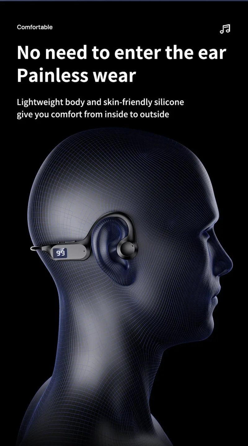 Xiaomi X7 Wireless Bone Conduction Earphone Sport Bluetooth Compatible Memory Card Digital Display With Mic For Sports Earbuds - Universal Market
