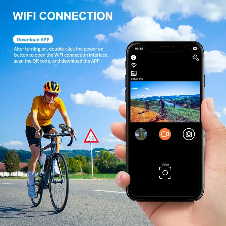 3 in 1 Multifunction Sport DV Dash Cam with Light Horn 4K Bike Helmet Action Camera HD Screen Motorcycle Bicycle Cycling Camera
